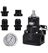 PQY Fuel Pressure Regulator with Gauge AN10 Feed & AN6 Return Line & AN10 End Cap Black