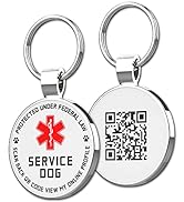 MYLUCKYTAG QR Code Service Dog Tag - Pet Online Profile - Scan QR Receive Instant Pet Location Al...