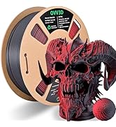 OVV3D Matte PLA Filament 1.75mm, Red Black Dual Color PLA 3D Printer Filament,High Speed 3D Print...