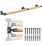 Kipika Wall Mounted Traditional Solid Wood Ballet Barre System, Stretch/Dance Bar for Home Workou...