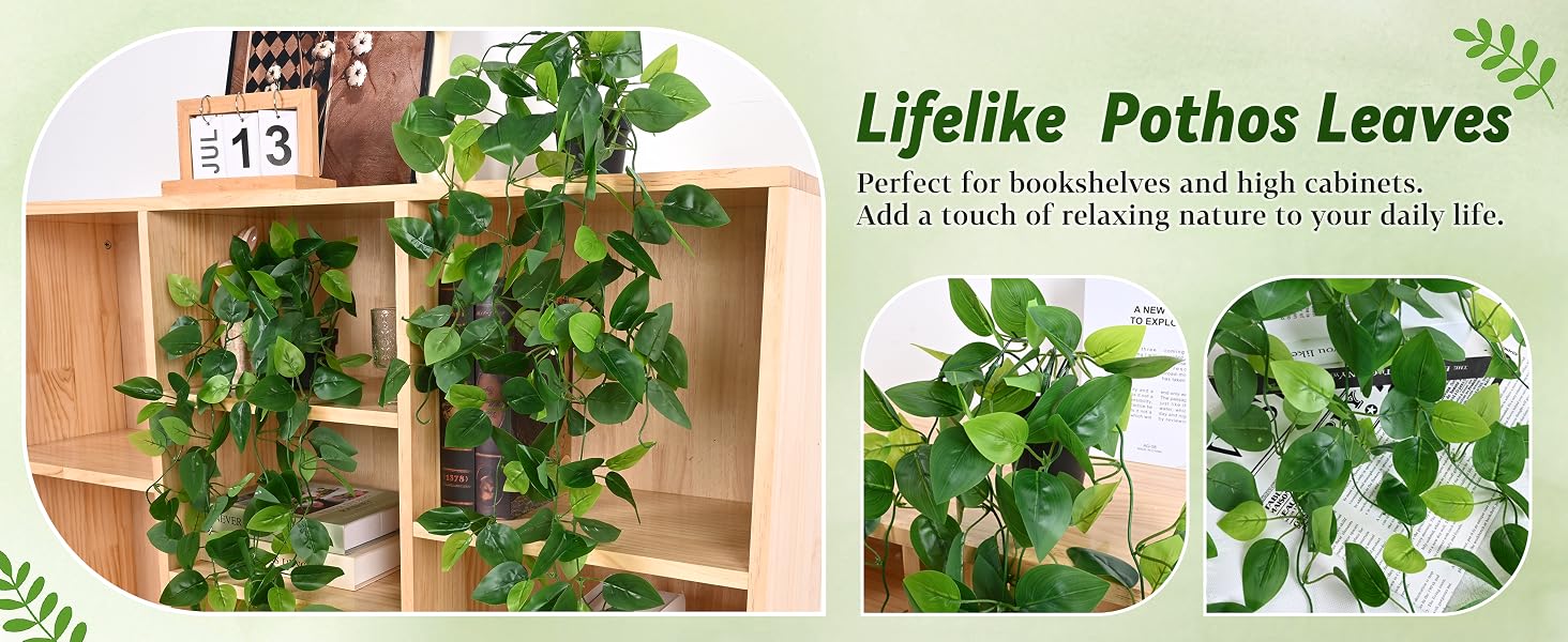 lifelike pothos leaves