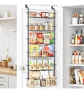 GGIU Over The Door Pantry Organizer Spice Rack: 6-Tier Metal over the Door Organizer - Pantry Org...