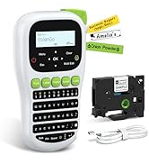 H1100 Label Maker, Label Maker Machine with-Tape 12mm Laminated, Portable Labeler