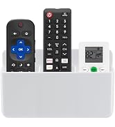 Adjustable Remote Control Holder Wall Mount, TV Remote Caddy Box Hollow Bottom Slot Easy Phone Ch...