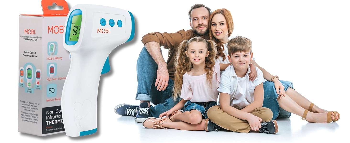 MOBI - Baby Non-Contact Forehead Digital Thermometer with Object Temperature Mode