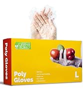 Disposable PE Plastic Clear Gloves, BPA, Rubber, Latex Free, For Safe Cooking Prep, Kitchen Prepa...
