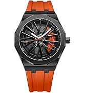 Gosasa Men’s Fashion Racing Wheel Design Watch Creative 3D Spinning Car Wheel Rotating Luminous Q...