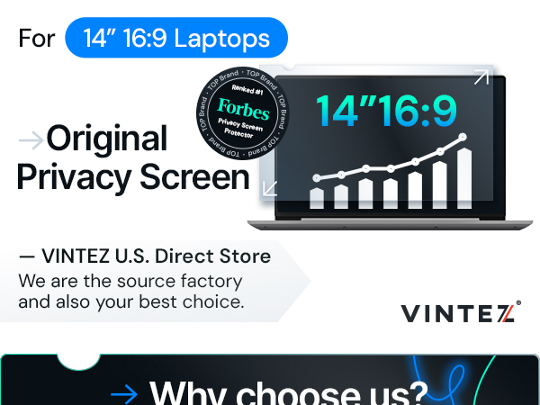 14 Inch Laptop Privacy Screen Filter Widescreen Monitor Anti-Glare Anti-Scratch Protector Film