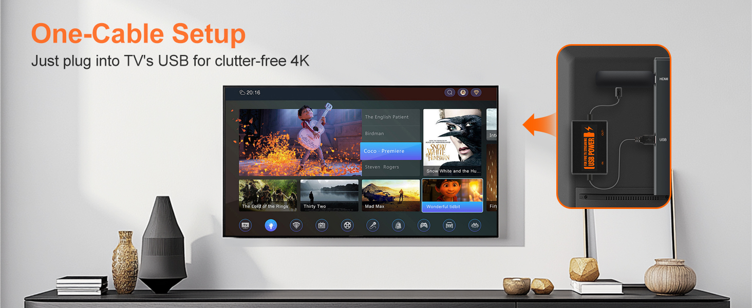 USB Power Cable Adapter for Fire TV Sticks