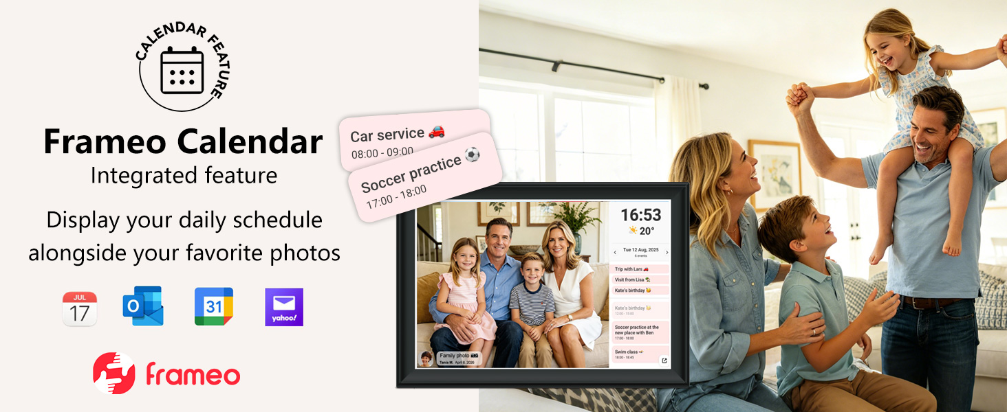 FRAMEO 10.1 Inch Smart WiFi Digital Photo Frame Digital Picture Frame Digital Calendar
