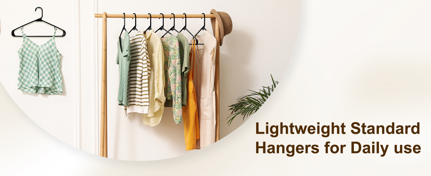 Black plastic hangers