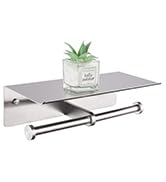brushed nickel toilet paper holder with shelf