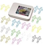 Haowuliao 100 Pcs Cross Paper Clips, Christian Stationery Gift, Bible Study Accessories