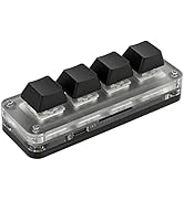 Mini 4 Key Gaming Keyboard Mechanical Keypad Type C to USB Interface Programming Black Gaming Key...