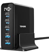 140W USB C Charging Station with Display, 5-Port GaN USB C Charger Block, Max 100W USB Hub Laptop...