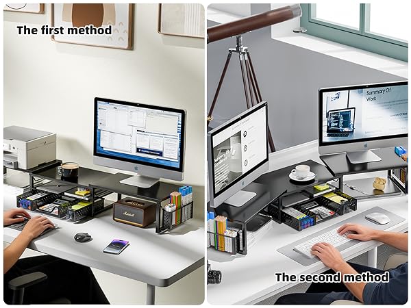 Computer Monitor Stand, Desk Shelf for Top of Desk