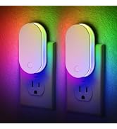 Briignite Plug in Night Light, RGB Night Lights Plug into Wall with Foldable Plug 2 Pack, Dusk to...