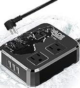 APS IPX6 Waterproof Surge Protector Power Strip 4 Wide Spaced Outlet with 3 USB Ports 6FT Long Ex...