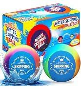 Korlon Tec 2 Pack Water Skip Ball for Pool Toys, Splash Water Bouncing Ball with Mesh Bag for Swi...