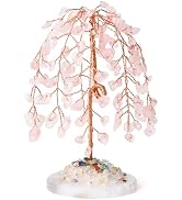 YATOJUZI Rose Quartz Crystal Tree of Life Money Tree Pink Gifts for Women Pink Office Desk Home D...