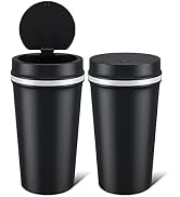 AUJEN Car Trash Can Cup Holder - Leakproof Car Garbage Can with Lid, Portable Mini Trash Can for ...