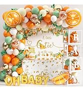 Little Cutie Baby Shower Decoration Orange Theme Birthday Party Supplies A Little Cutie is On The...