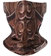 RIDEIRON Neck Gaiter and Arm Sleeves Set, UPF 50+ Breathable Face Mask and Cooling Compression Sl...