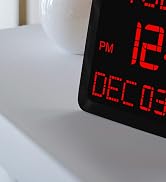 Digital Wall Clock, 11.5" Extra Large Display Calendar Alarm Day Clock with Date and of Week, Tem...