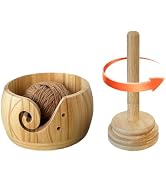 Narottl Large Wooden Yarn Bowl with Removable Holder & Lid | 2-in-1 Handmade Crochet and Knitting...