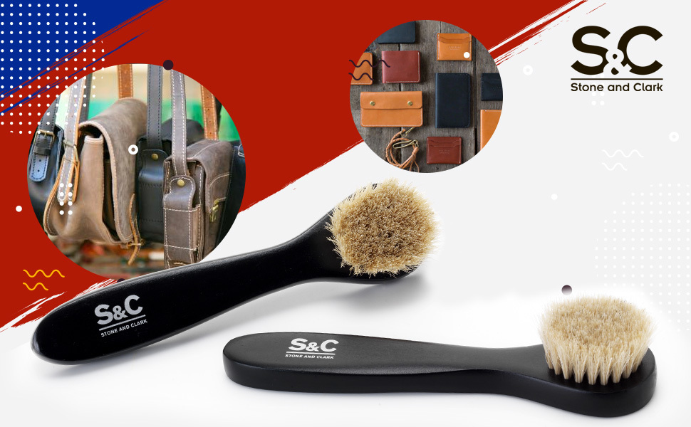 apply polish to leather bags wallets purse shoes belts with s&c polish applicator brushes