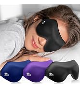3 Pack Sleep Masks for Women & Men: True Blackout Eye Mask for Sleeping, 3D Contoured Zero Eye Pr...