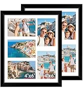 FIXSMITH 11x14 Picture Frames Collage Wall Decor, Display 5 Pcs 4x6 Photos with Mat or 1 Pack 11x...