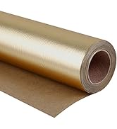 WRAPAHOLIC Wrapping Paper Roll - Basic Texture Matte Gold for Birthday, Holiday, Wedding, Baby Sh...