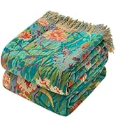 Boho Throw Blanket - 50"x60" 100% Cotton Ultra Soft Lightweight Fall Blanket, 4-Layer Breathable ...