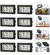Fuitnerd 8-Pack Mini Digital Hygrometer Thermometer, Front-View Frame Adhesive for Mason Jar & Re...