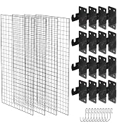 NACETURE Grid Wall Panels- 4 Pcs 2x4 ft Black Grid Wall Panel Display with 16 Gridwall Hooks & 10...