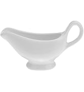 UKCOCO Ceramic Gravy Boat Small Porcelain Sauce Container with Ergonomic Design for Hot and Cold ...