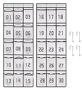 2 Pack Classroom Headphone Storage Organizer with 30 Pockets, Hanging Number Headphone Holder