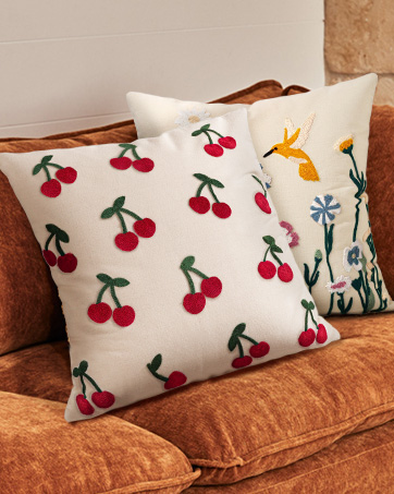 Embroidered Throw Pillow Covers