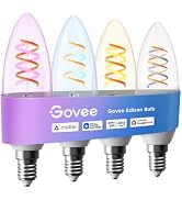 Govee E12 LED Candle Bulb, Smart Chandelier Light Bulbs for Living Room | RGBWW Color Changing, 2...