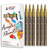 Gold Marker Paint Pens - 6 Pack Acrylic Gold Permanent Marker, 0.7mm Extra Fine Tip Paint Pen for...