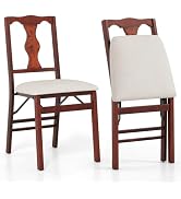 Giantex Folding Dining Chairs Set of 2, Upholstered Dining Chairs with Comfy Padded Seats, Rubber...