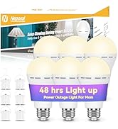 Neporal LITE Emergency Rechargeable Light Bulbs A19, Light Up to 48 hrs, Battery Operated Light B...