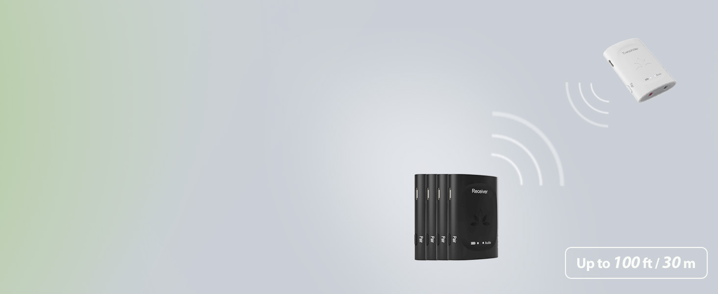 The Avantree Audiplex has range of up to 100 ft / 30 m.