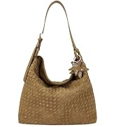 Glamzlele Woven Shoulder Bags Suede Hobo Slouchy Tote Purse with Adjustable Strap for Women, Larg...