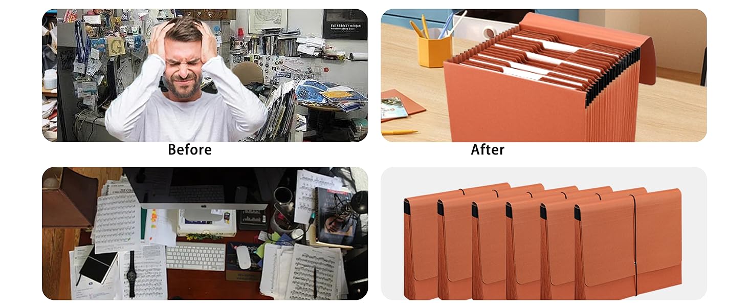 21 Pockets Accordion File Organizer