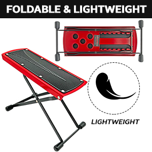 Guitar Footstool Stand red, Adjustable Guitar Foot Rest, Guitar Foot Stand with 6-Level Height