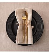 EVERLY Cloth Napkins 20X20 Inch 100% Pure Linen Napkins Handstitched Premium Quality Dinner Napki...