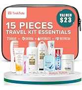 TrekTote 15 Piece Set Women’s Travel & Hygiene Kit with Clear Toiletry Bag, Personal Care Essenti...