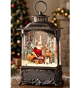 DenicMic Animals and Santa Snow Globe Lantern Christmas Decorations Indoor | Automatic Swirling G...